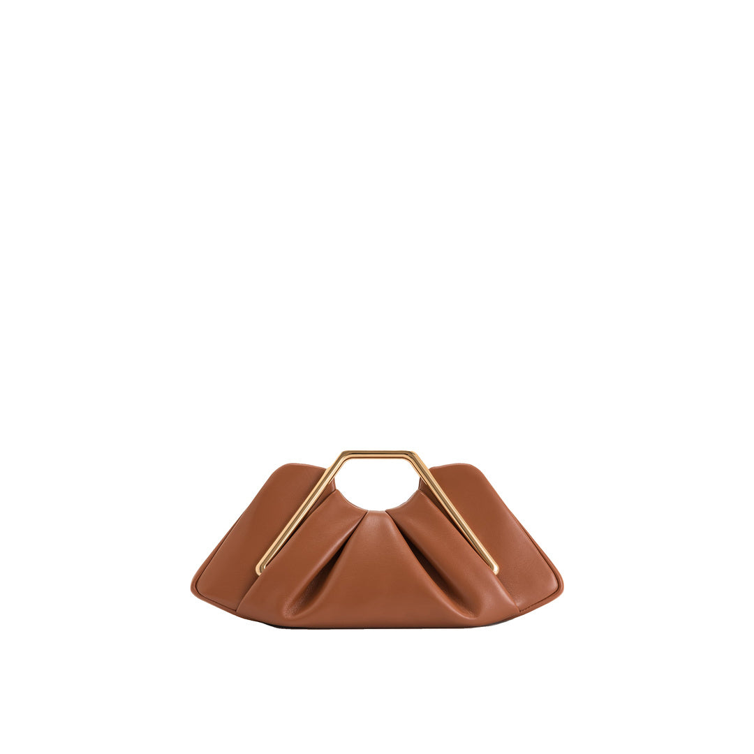 JW PEI Lila Metal Frame Clutch - Brown