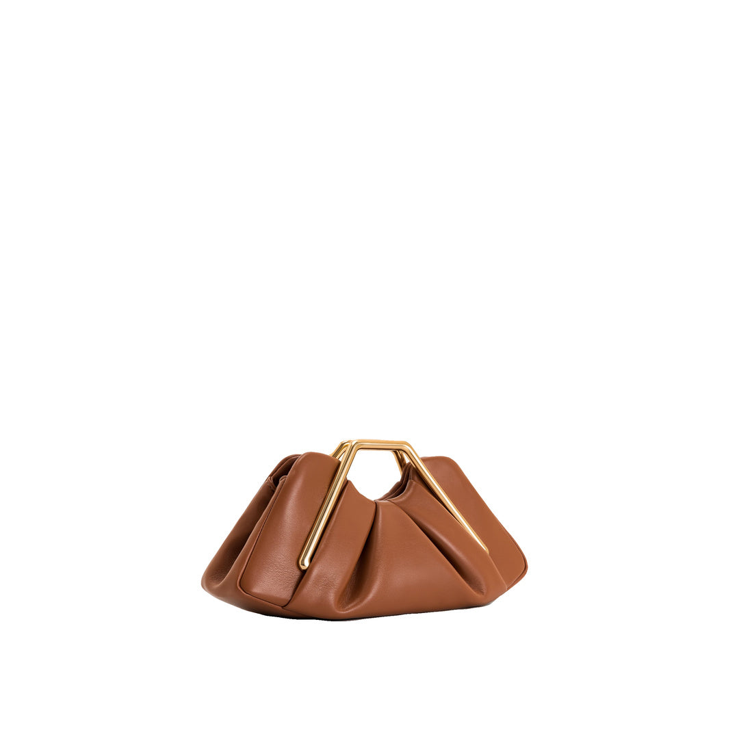 JW PEI Lila Metal Frame Clutch - Brown