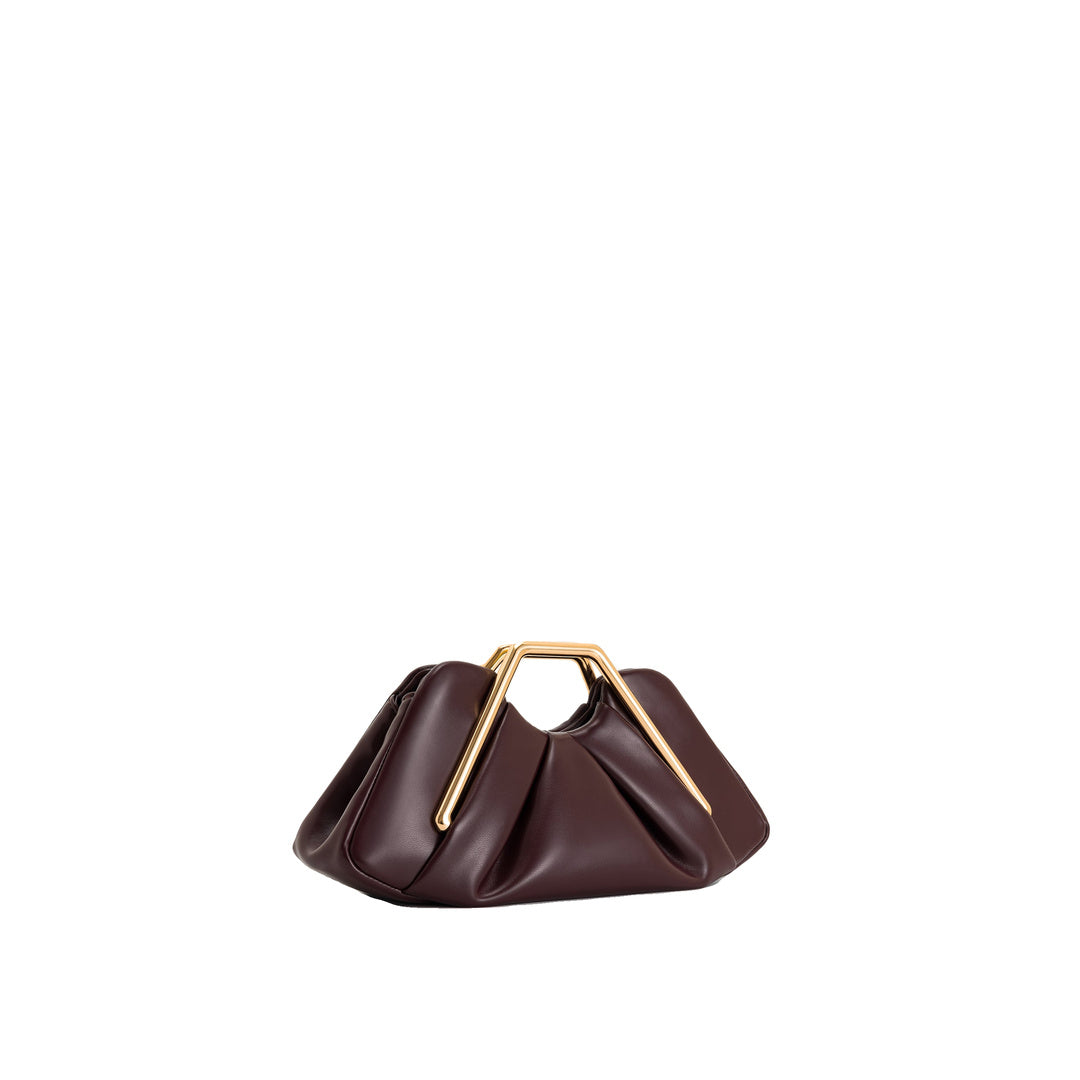 JW PEI Lila Metal Frame Clutch - Burgundy