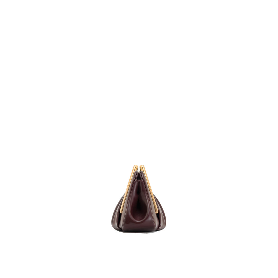 JW PEI Lila Metal Frame Clutch - Burgundy