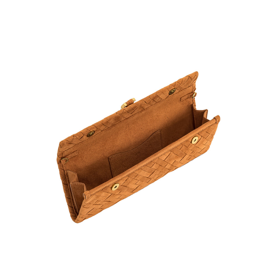 JW PEI Zaria Woven Clutch - Brown