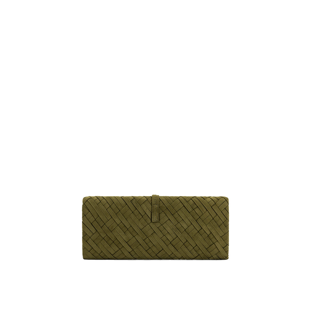 JW PEI Zaria Woven Clutch - Dark Olive