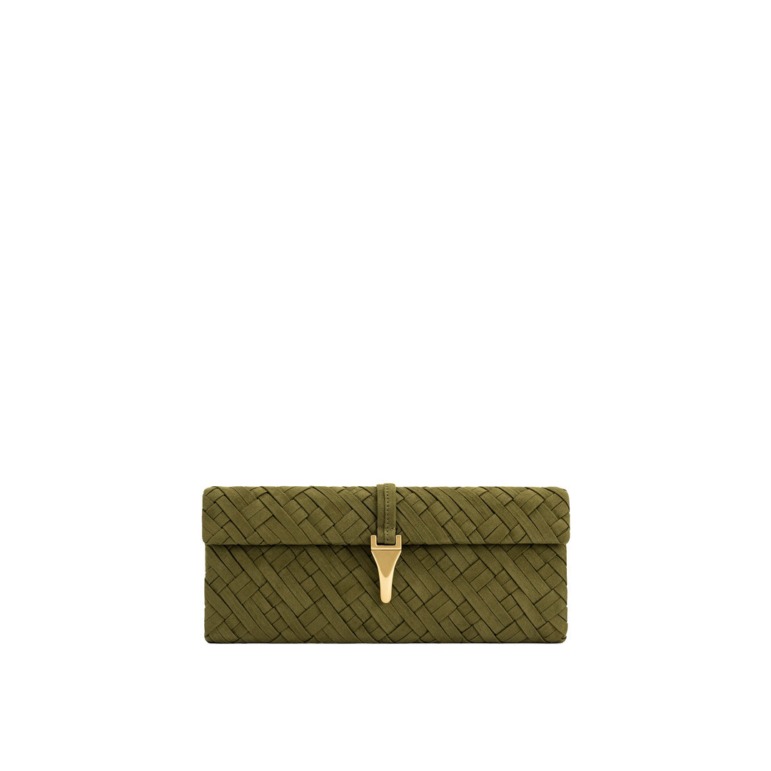 JW PEI Zaria Woven Clutch - Dark Olive