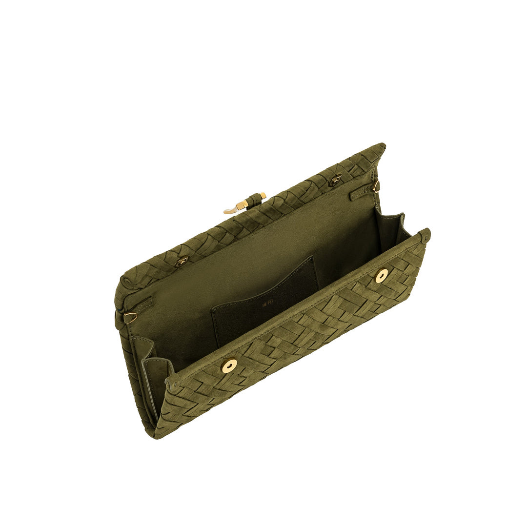 JW PEI Zaria Woven Clutch - Dark Olive