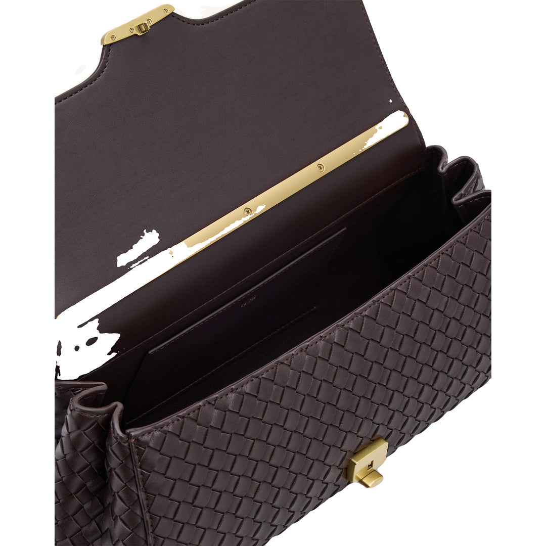 JW PEI Eloise Woven Shoulder Bag - Dark Brown