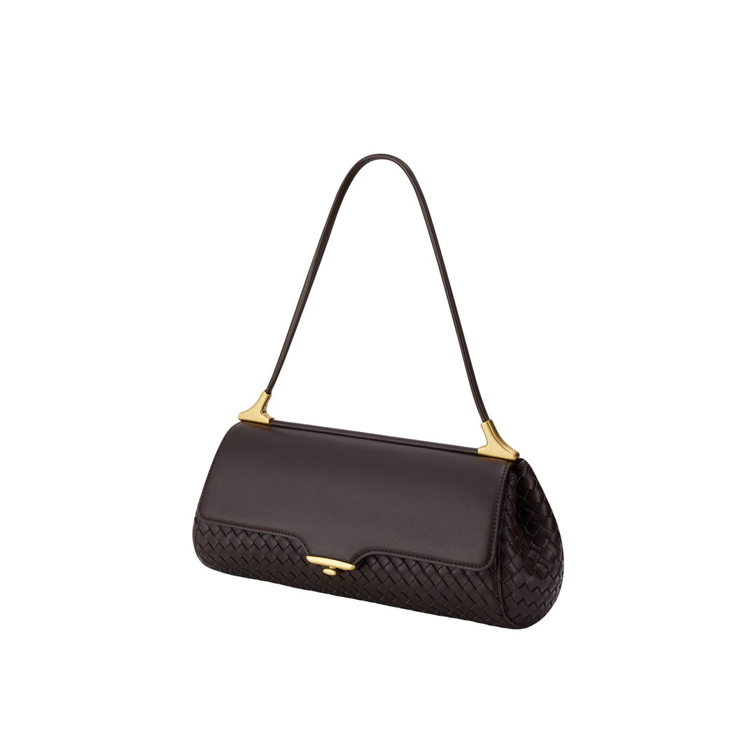 JW PEI Eloise Woven Shoulder Bag - Dark Brown