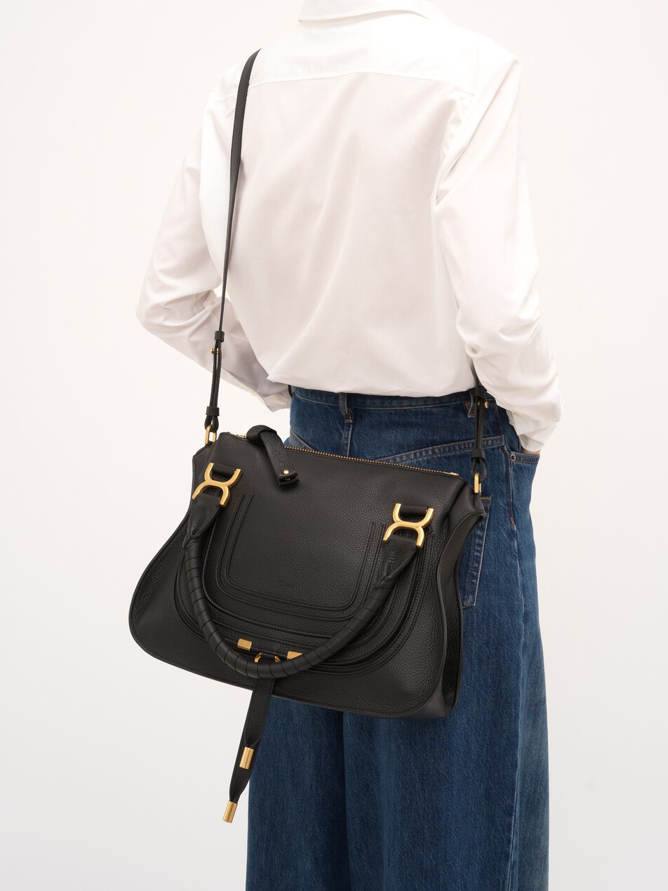CHLOE Marcie bag in grained leather Black