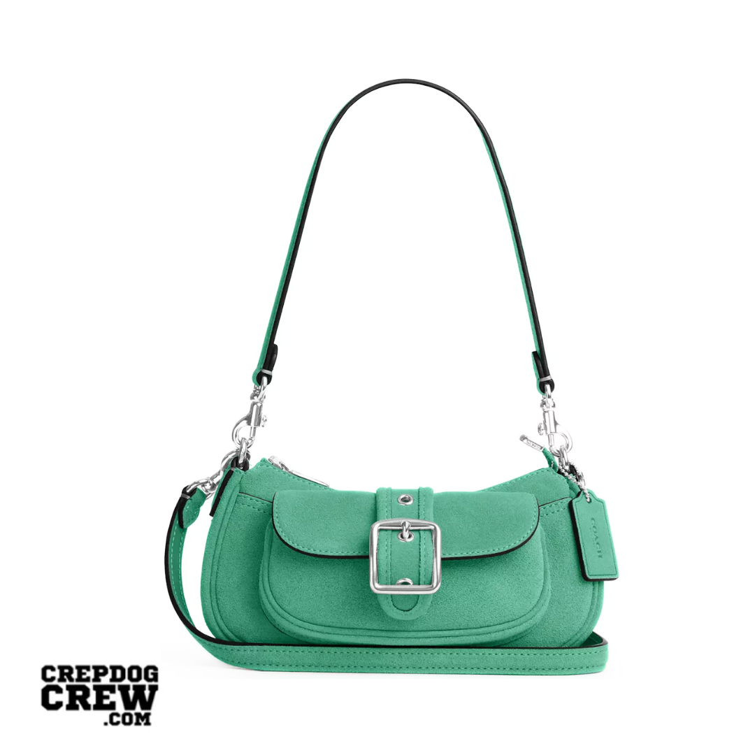 Coach Ashton Mini Shoulder Bag suede Silver Mint