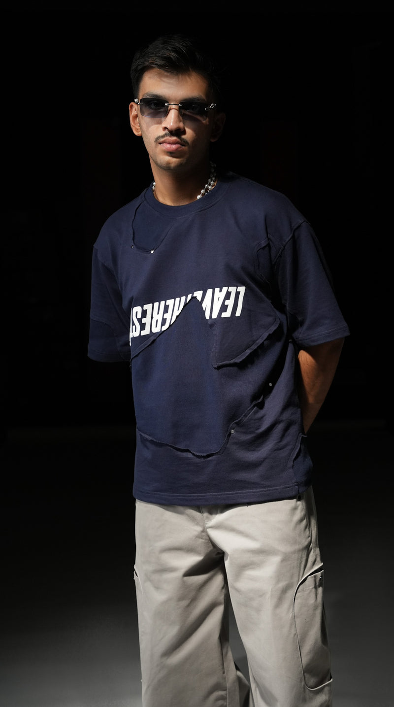 Ruff Cuts Navy Blue T-Shirt. | Leave The Rest | Streetwear Pants Trousers by Crepdog Crew