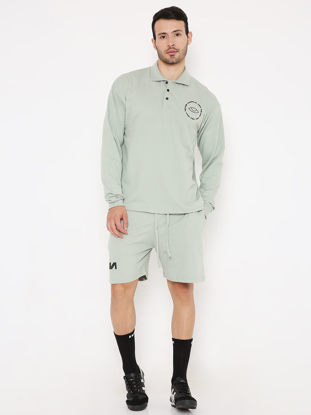 Oversized Polo T-shirt - Camping Green