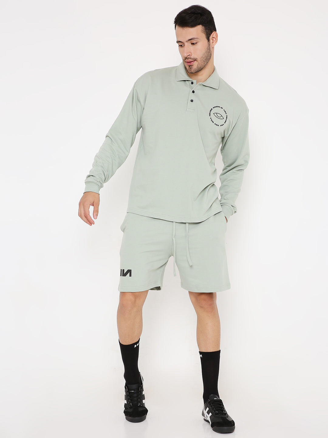 Oversized Polo T-shirt - Camping Green