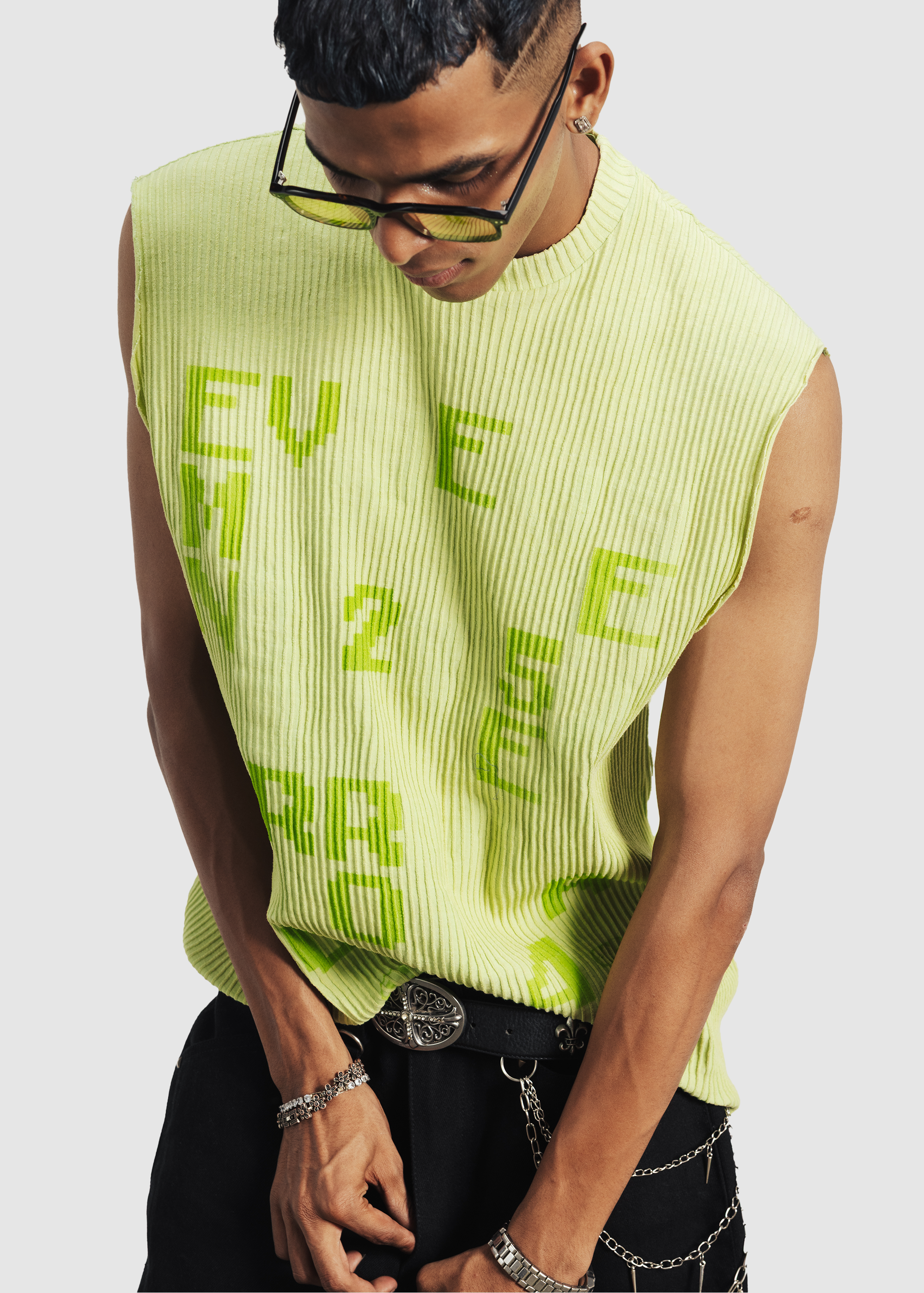 error ribbed tank - matcha green