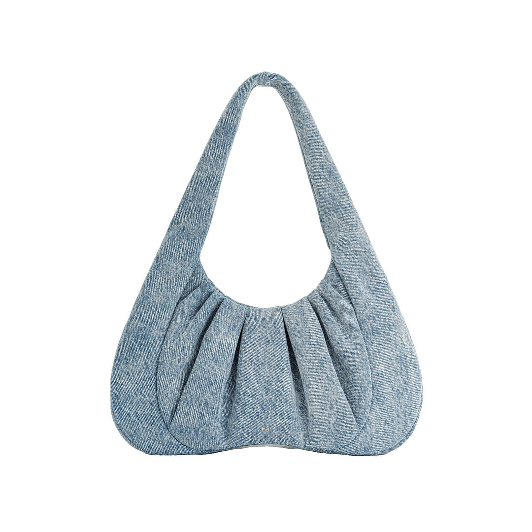 JW PEI Ashley Denim Ruched Shoulder Bag - Blue