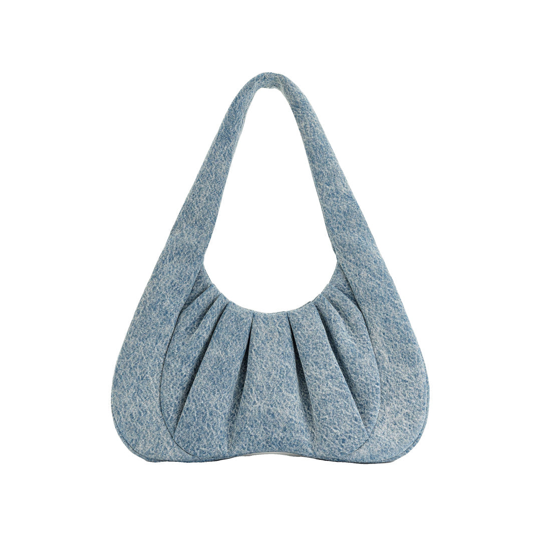 JW PEI Ashley Denim Ruched Shoulder Bag - Blue