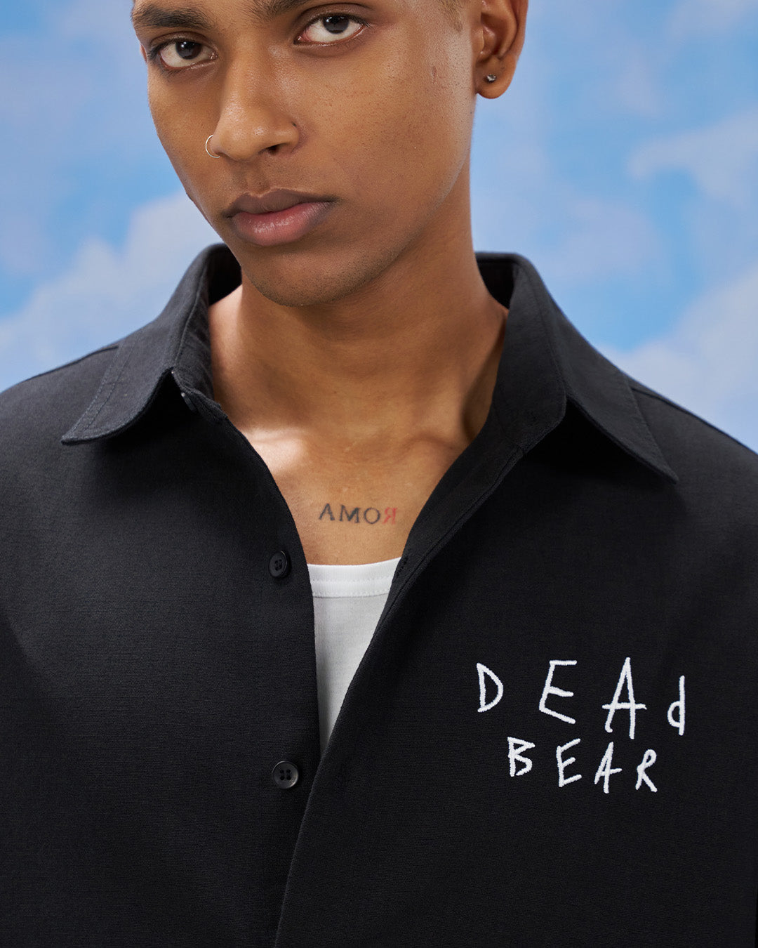 Scribbled Logo Shirt Black
