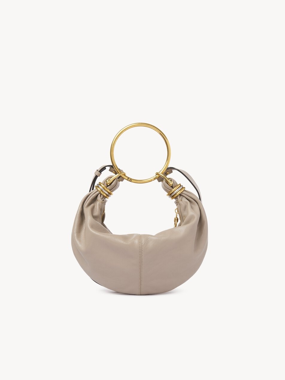 CHLOE Small Bracelet hobo bag in grained leather Motty Grey