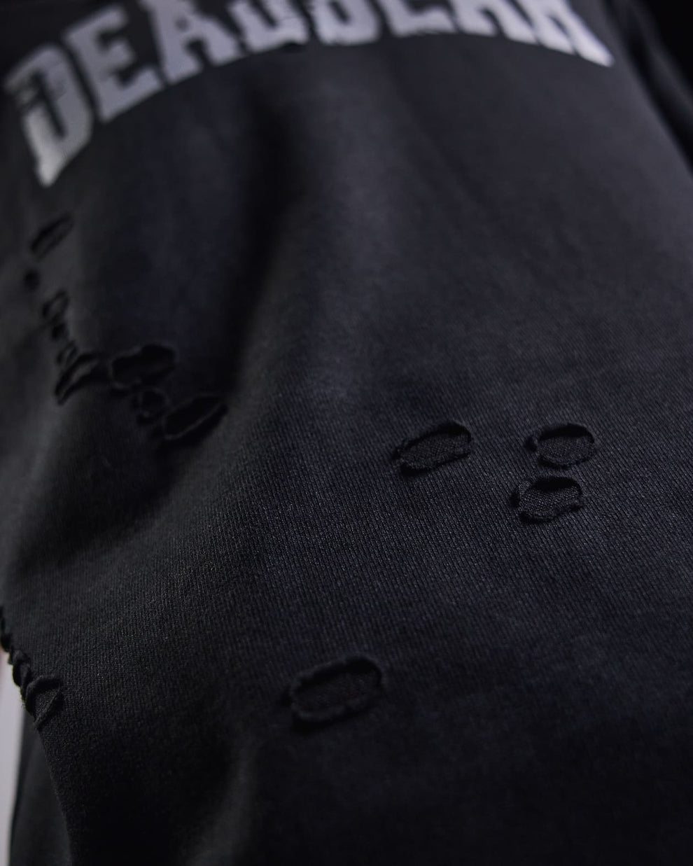 Distressed Washed Black Tee