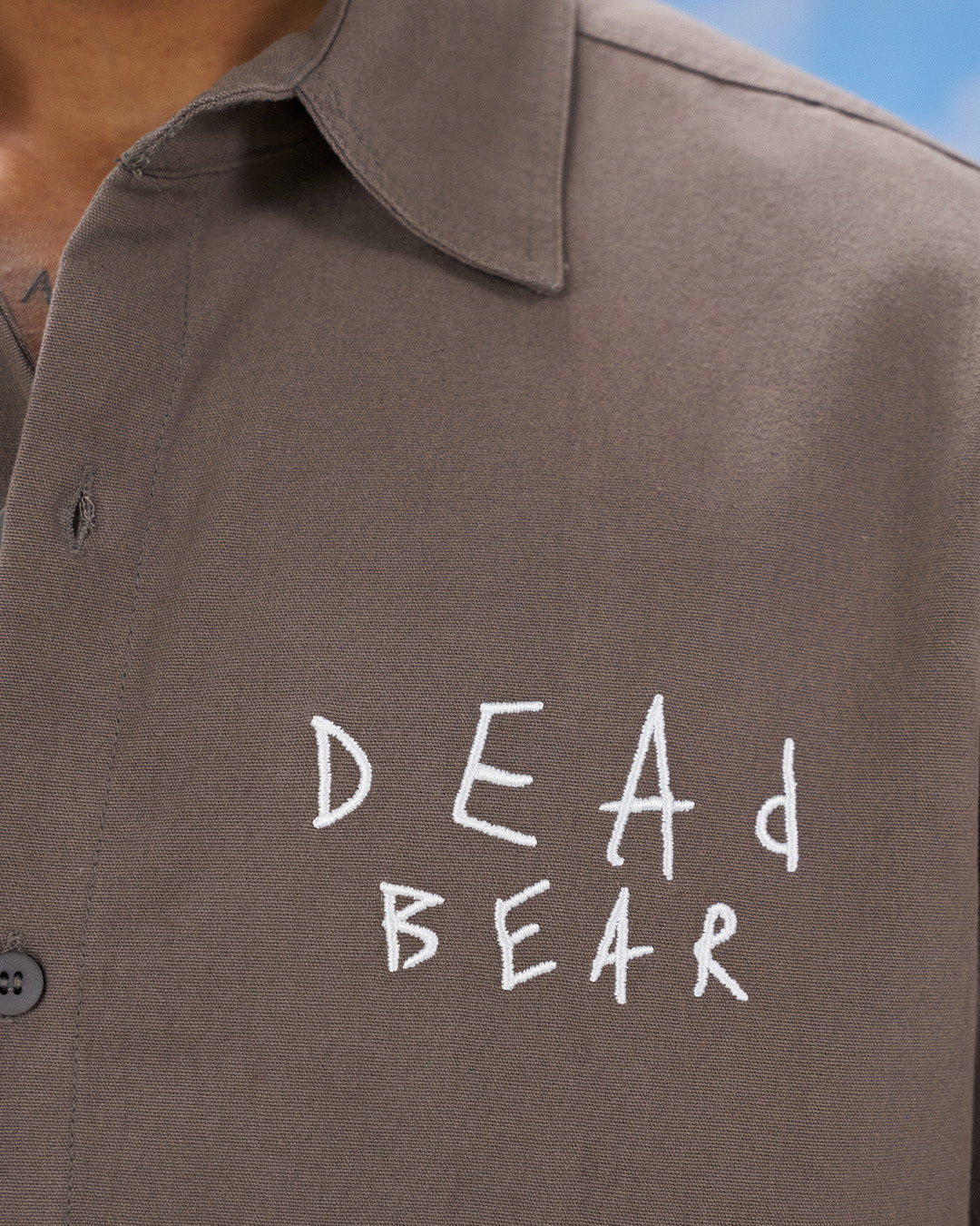 Scribbled Logo Shirt Taupe