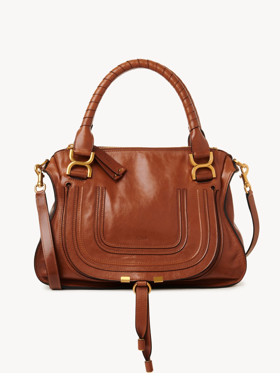 CHLOE Marcie bag in shiny leather Clay Brown