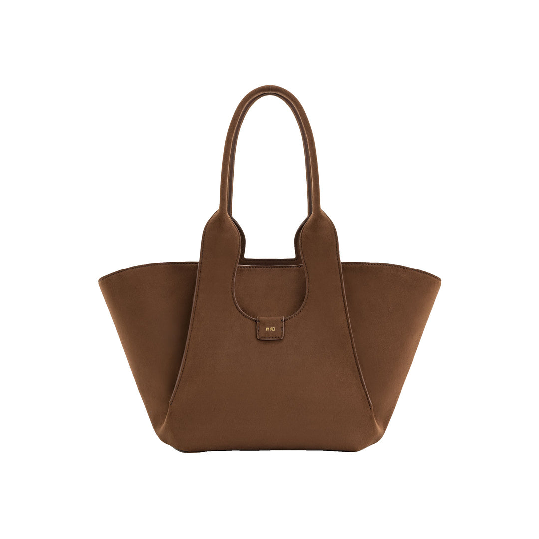 JW PEI Cara Faux Suede Tote Bag - Mocha Brown