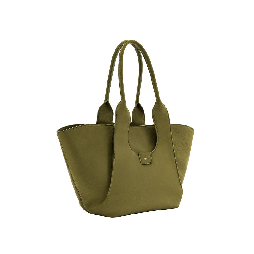 JW PEI Cara Faux Suede Tote Bag - Dark Olive