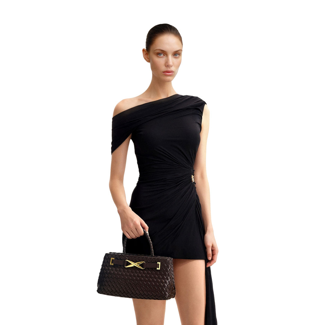JW PEI Elora Woven Tote Bag - Dark Brown