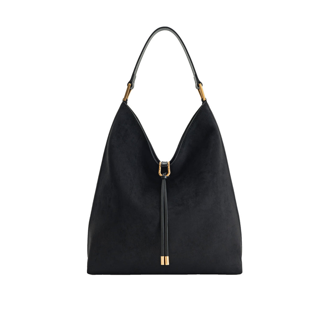 JW PEI Aria Faux Suede Shoulder Bag - Black