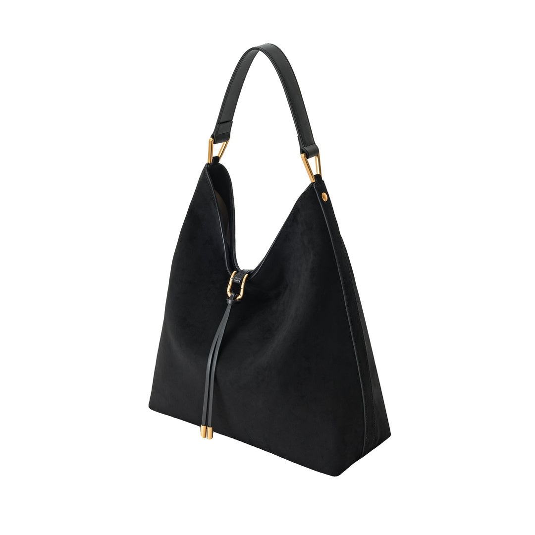 JW PEI Aria Faux Suede Shoulder Bag - Black