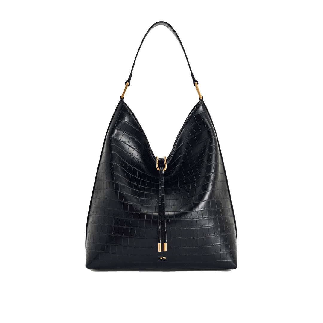 JW PEI Aria Shoulder Bag - Black Croc