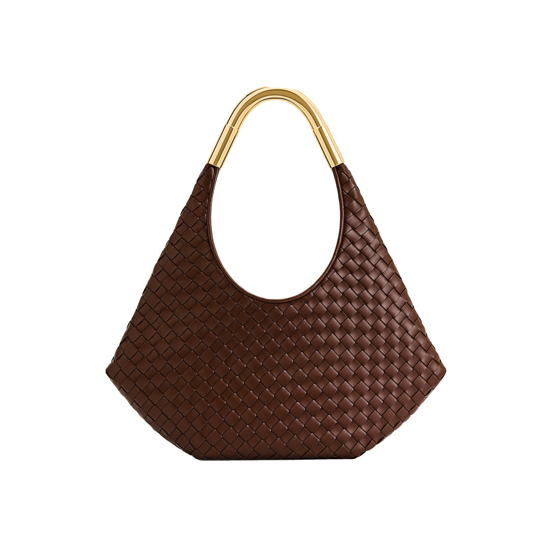 JW PEI Olivia Hand-Woven Metal Handle Hobo Bag - Brown
