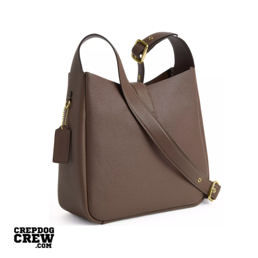 COACH Hadley Convertible Crossbody Bag pebbled leather Gold Dark Stone