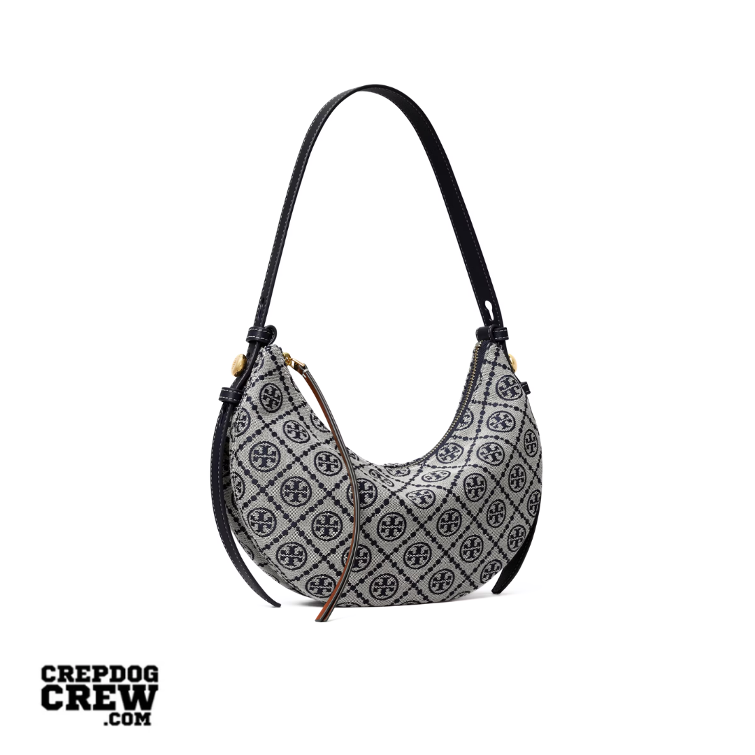 TORY BURCH T MONOGRAM ROMY HALF MOON BAG tory navy