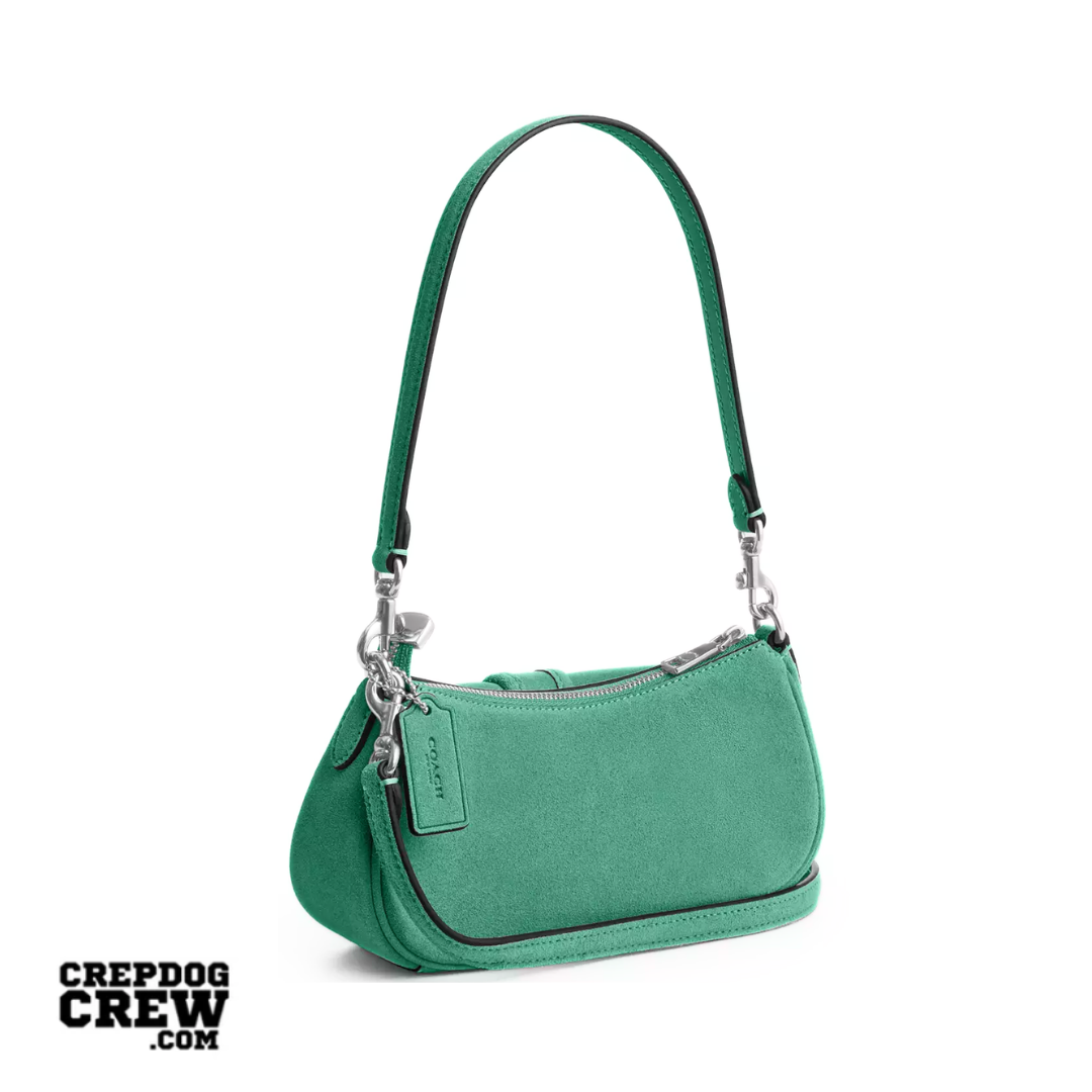 Coach Ashton Mini Shoulder Bag suede Silver Mint