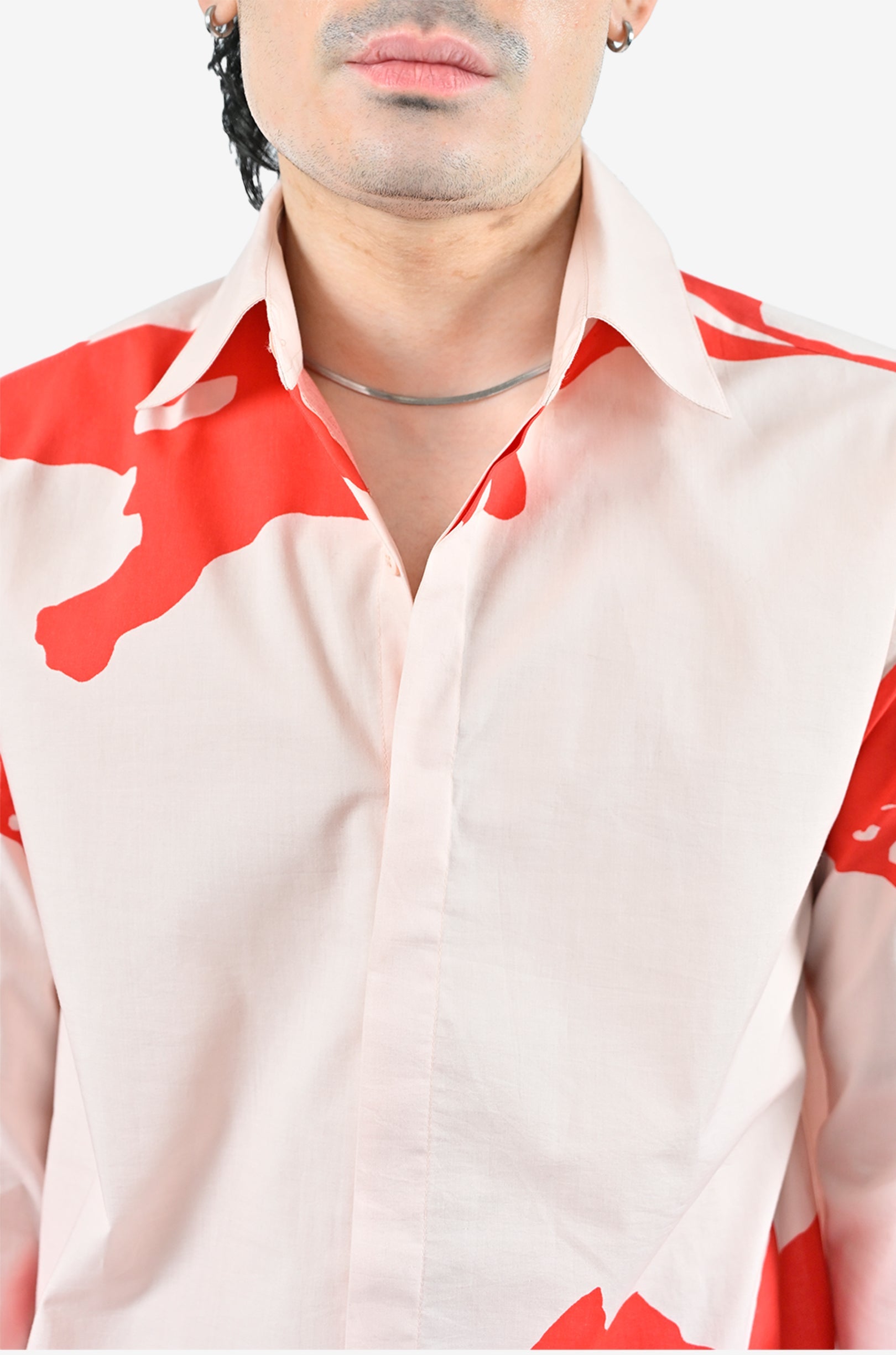 HUEMN flesh shirt - Red