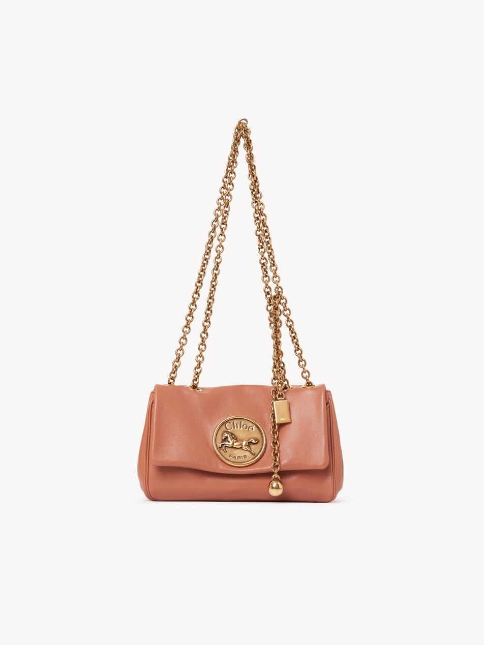 CHLOE Small Chloé Heritage shoulder bag in grained leather Wooden Orange