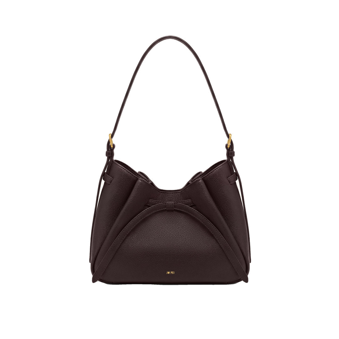 JW PEI Mabel Soft Bow Shoulder Bag - Dark Brown