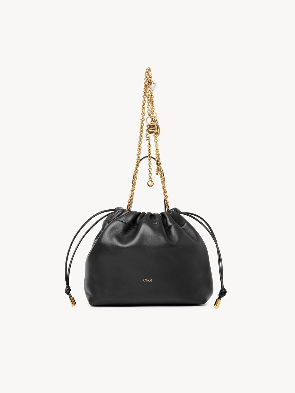 CHLOE Small Chloé Icons shoulder bag with chain in soft leather Black