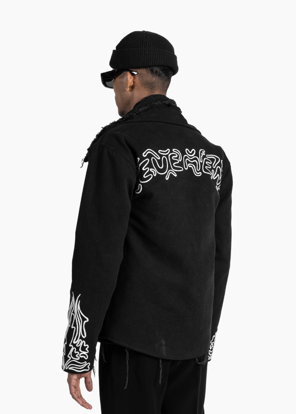 CHAIN STITCH JACKET - BLACK