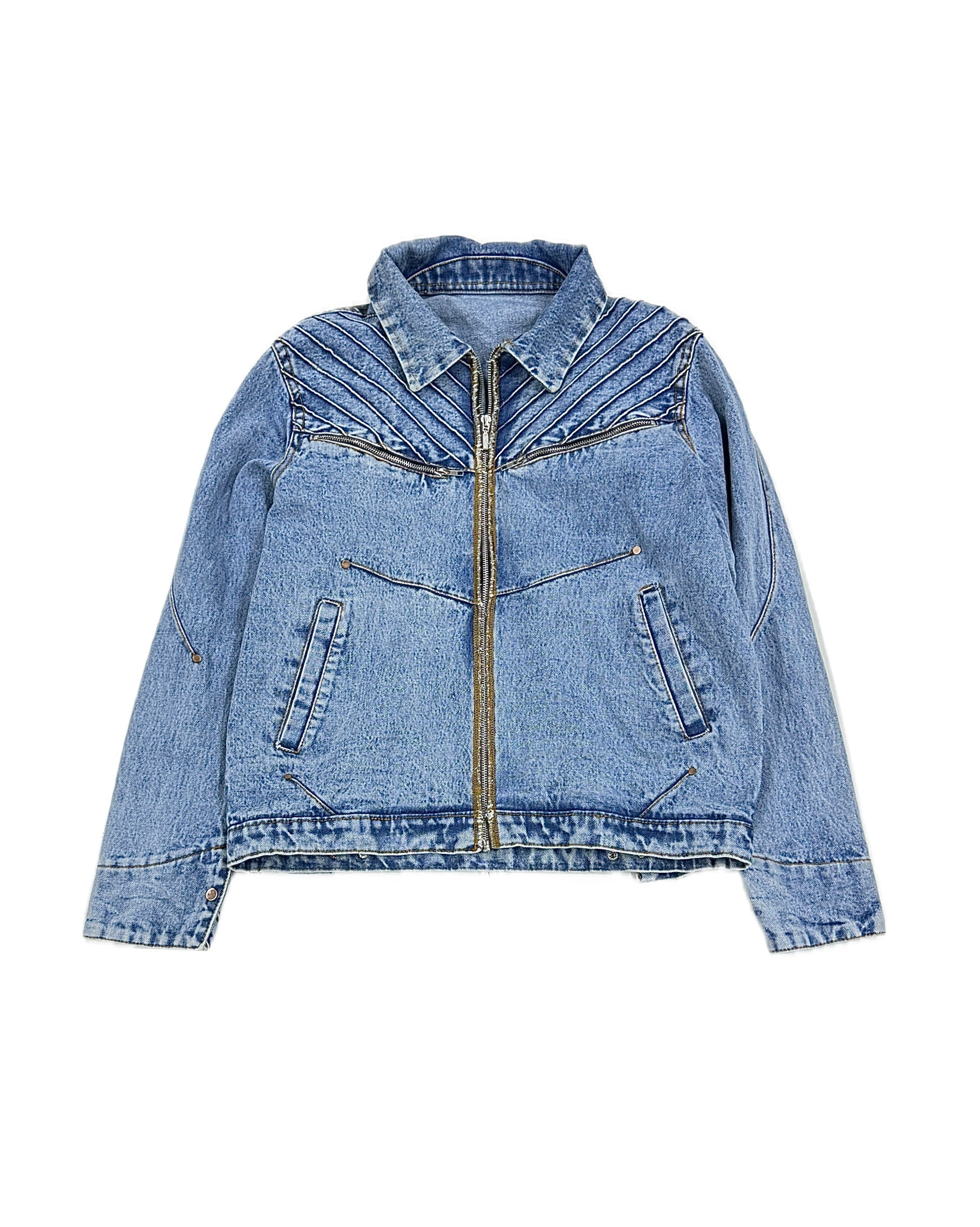 Pleated Denim Jacket-RTW