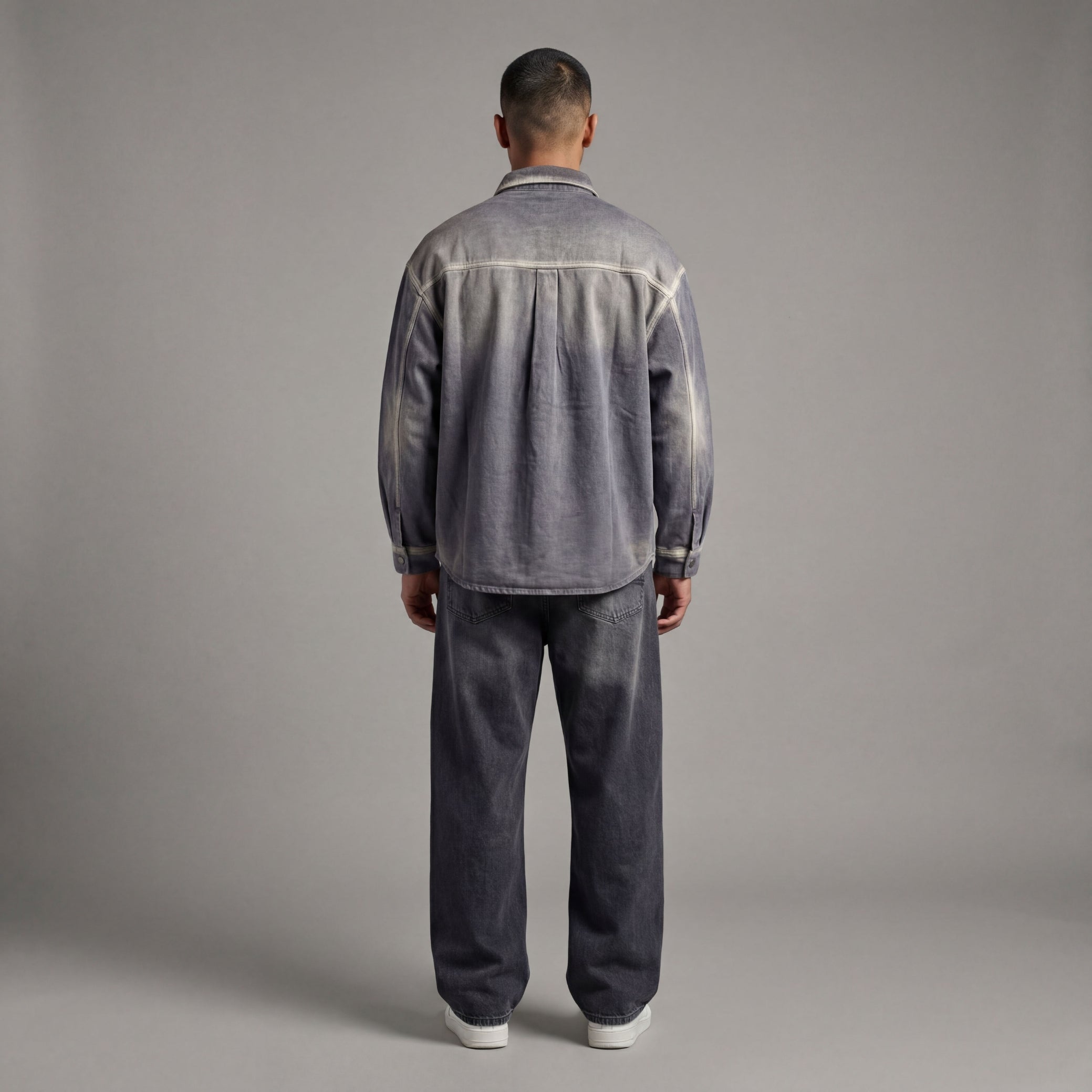 WASHED CHARCOAL DENIM OVERSHIRT