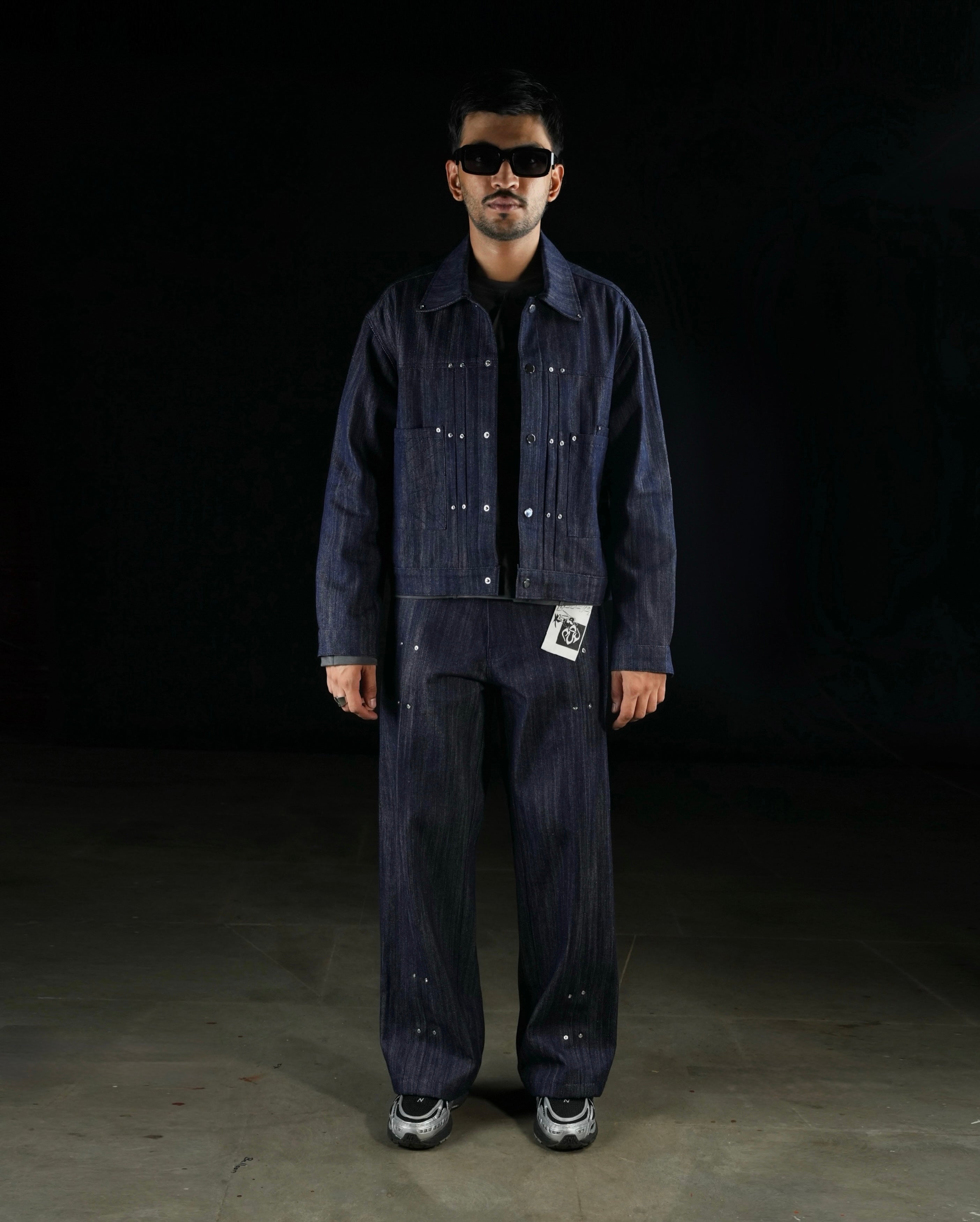 Pleated Slub Jeans- Indigo - MTM