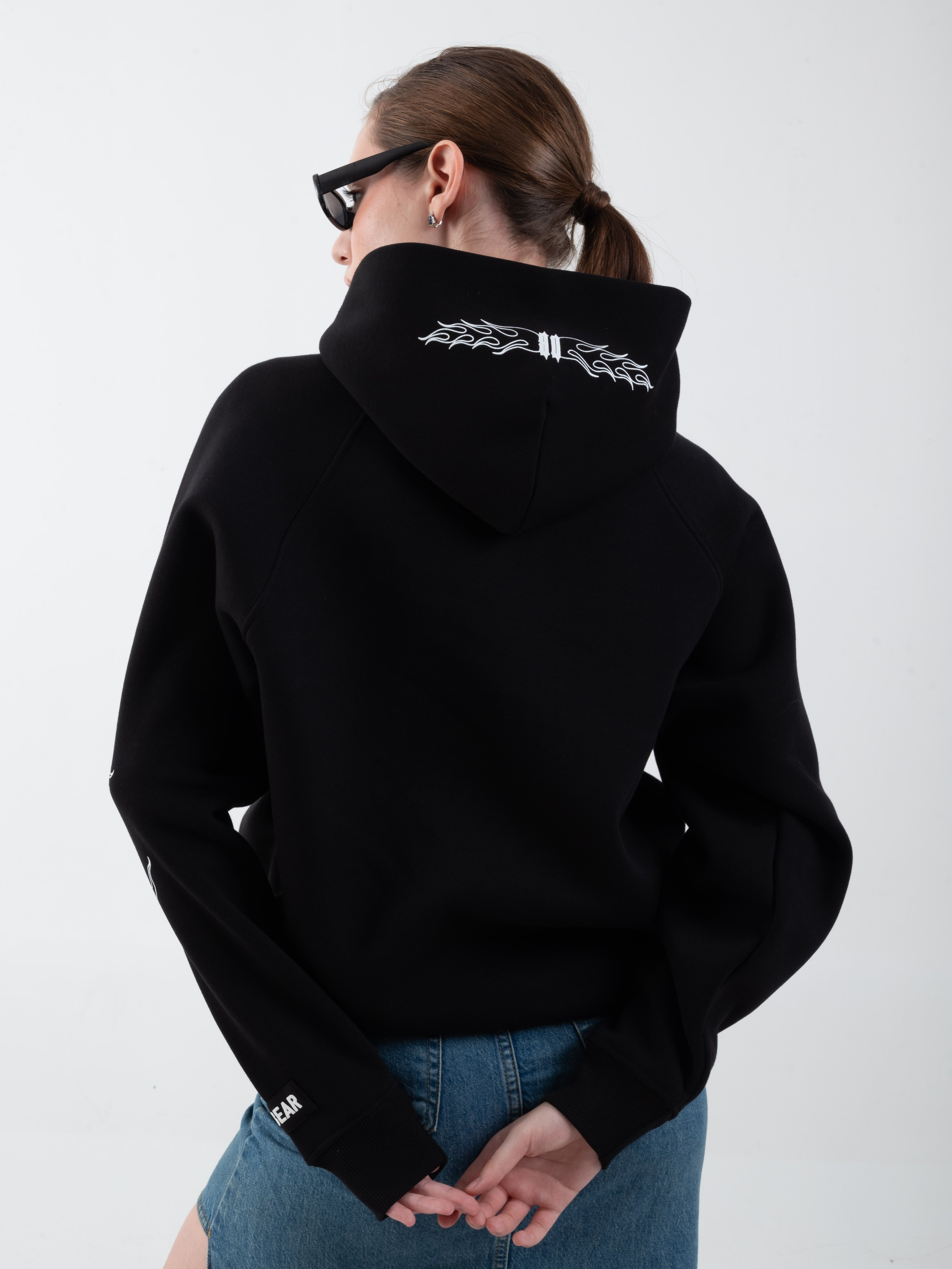 Flames Hoodie Black