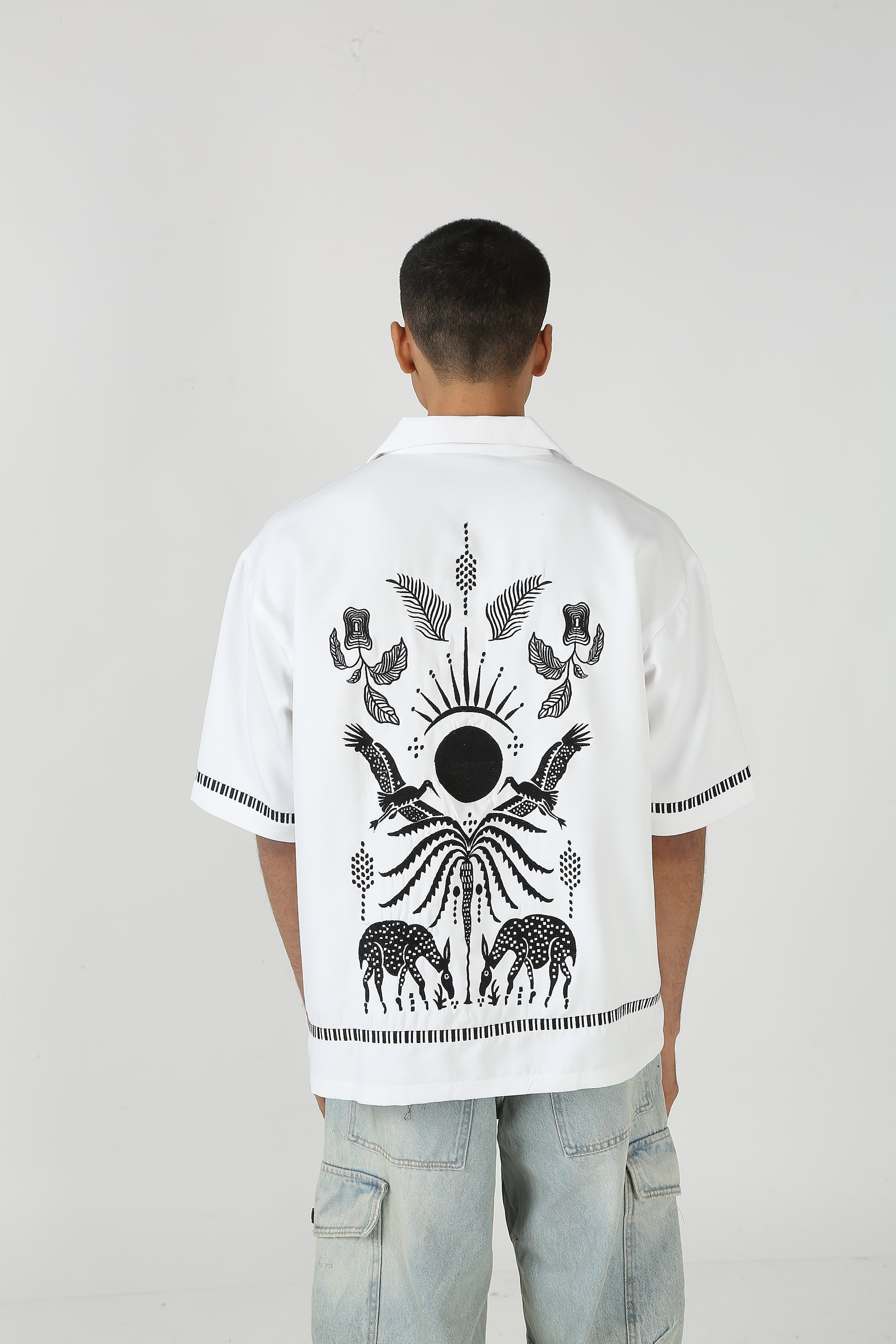 Sound of Silence White Bowling Shirt