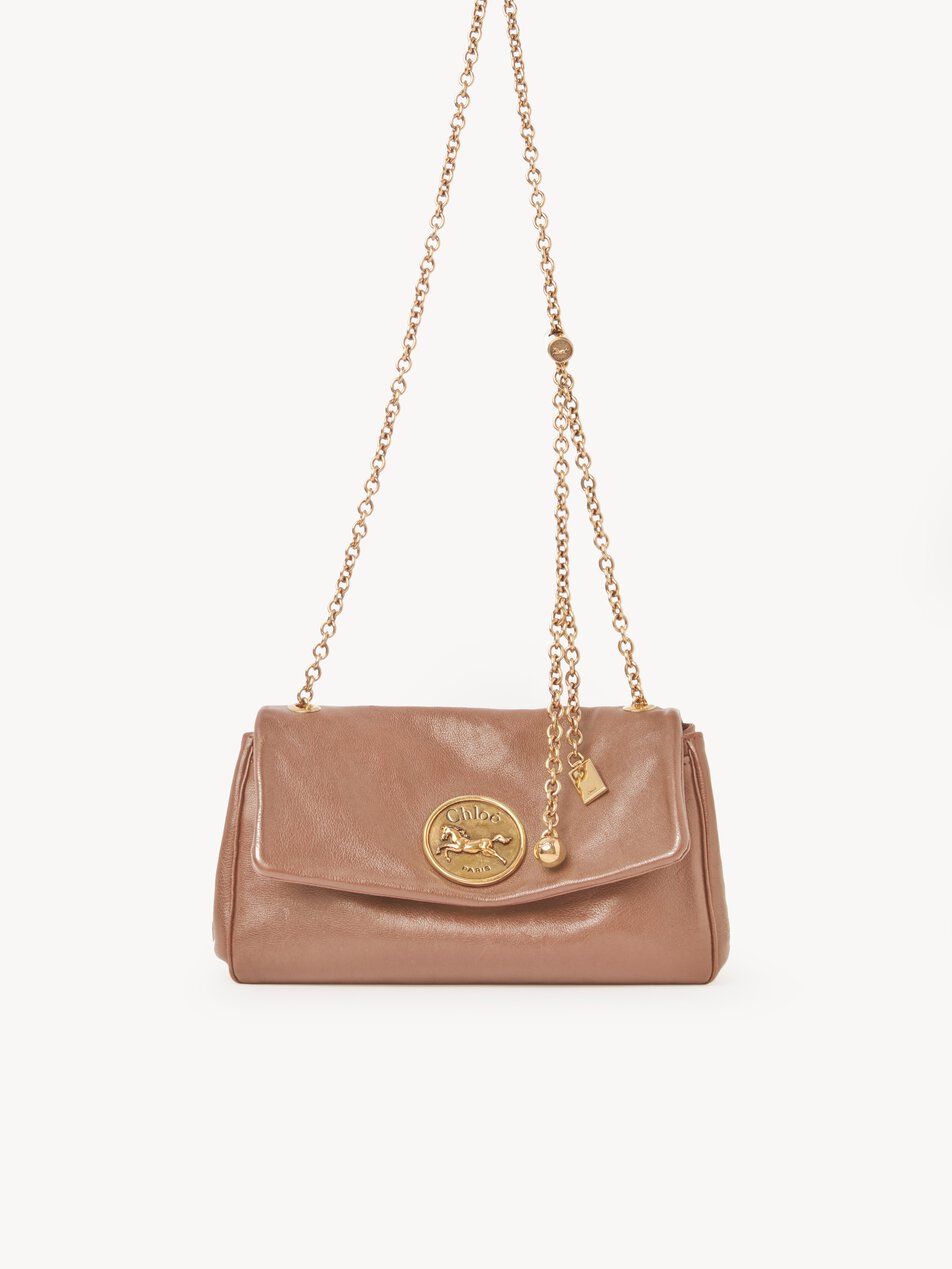 CHLOE Heritage shoulder bag in grained leather Woodrose