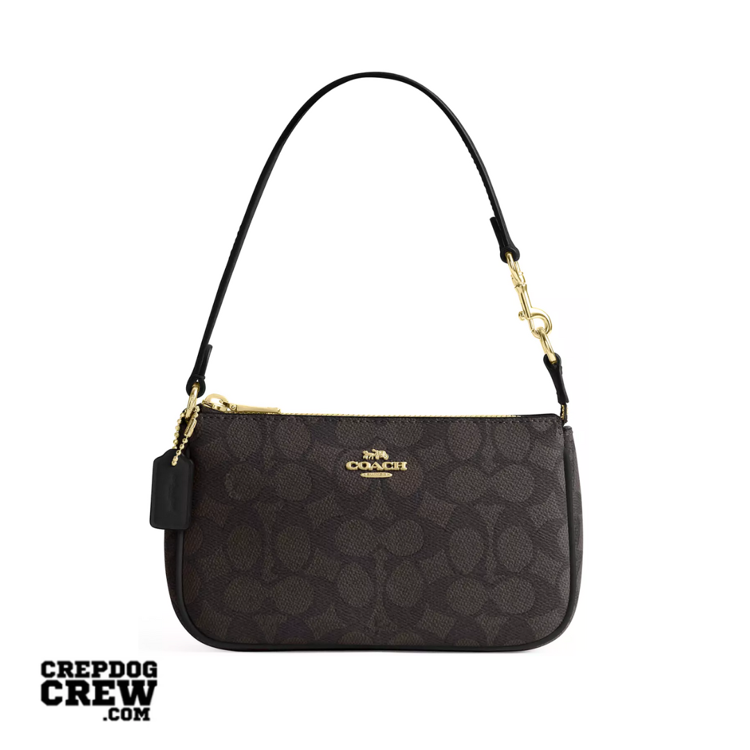 Coach Nolita 19 In Signature Canvas Gold Walnut Black