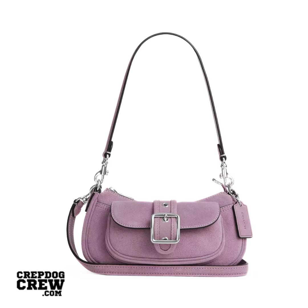 Coach Ashton Mini Shoulder Bag suede Silver Light Violet