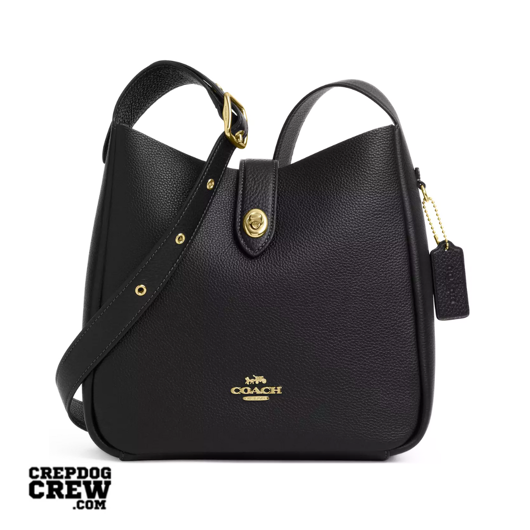 COACH Hadley Convertible Crossbody Bag pebbled leather Gold Black