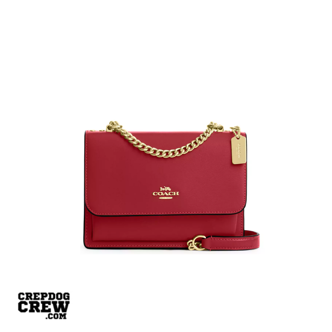 Coach Mini Klare Crossbody Bag calf leather Gold True Red