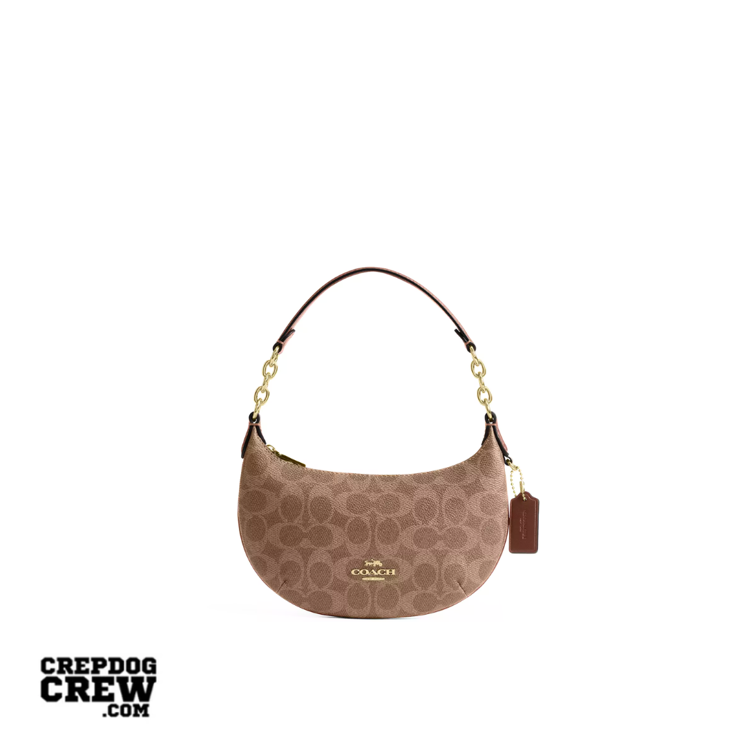COACH Mini Payton Bag signature canvas Gold Tan Brown