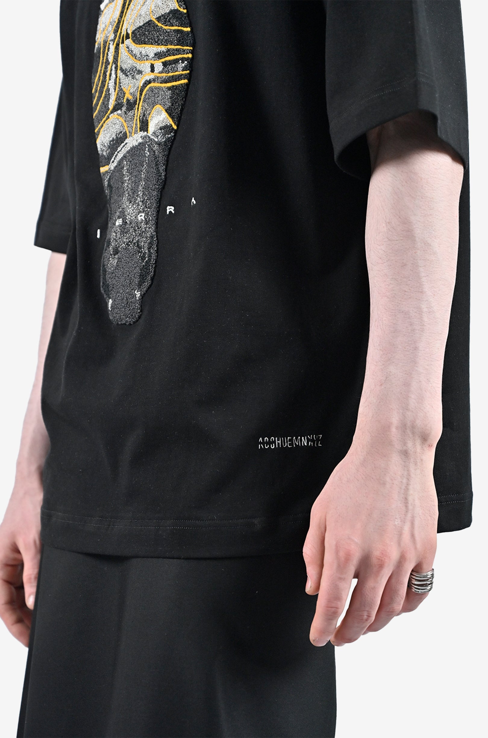 Tata Sierra x HUEMN hand-embroidered horse t-shirt